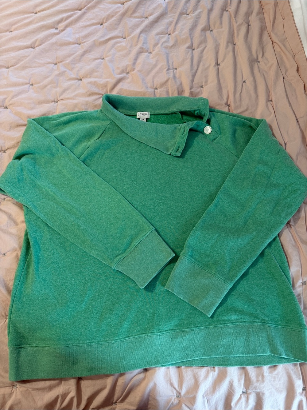 J. Crew Factory Button-Collar Crewneck Sweatshirt